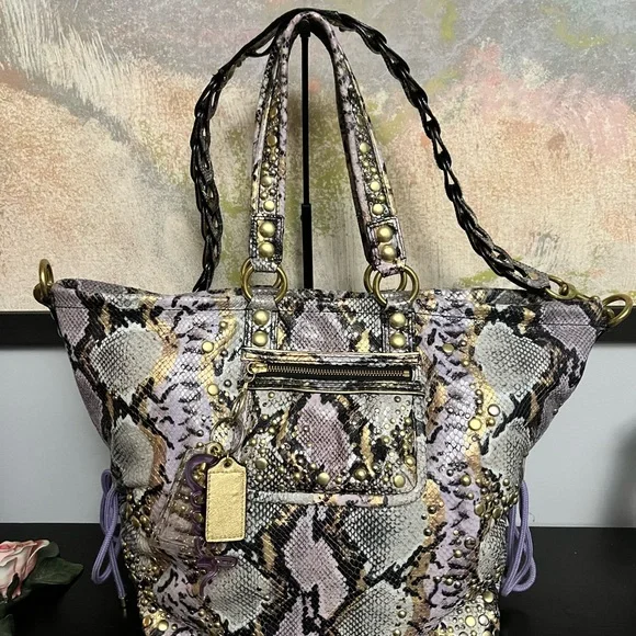 Coach Poppy Python Embossed Leather Bag - Picture 16 of 16